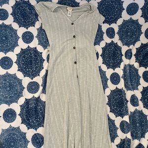 Green Striped Midi Dress